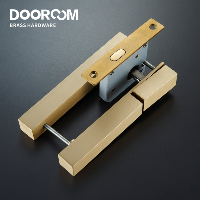 Dooroom Brass Sliding Door Lock Set Handles LOFT Nordic Push Pull Wood Door Interior Living Room Bathroom Balcony Kitchen DOOROOM