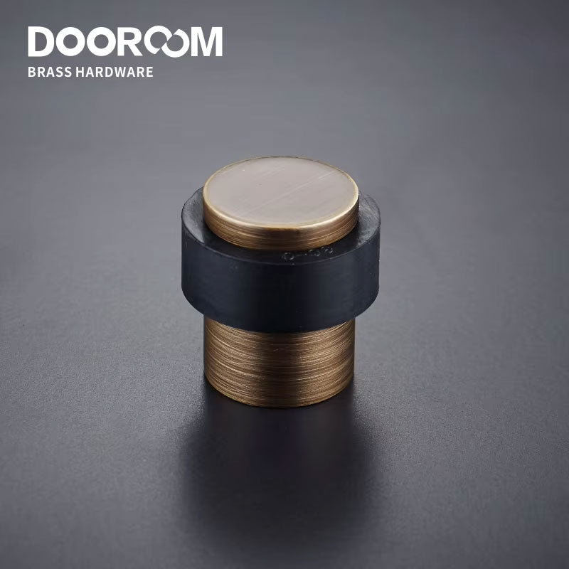 Dooroom Brass Environmental Rubber Door Stops Bathroom Door Stopper Heavy Duty Floor Mount Bumper Non-magnetic Door Holder Catch DOOROOM