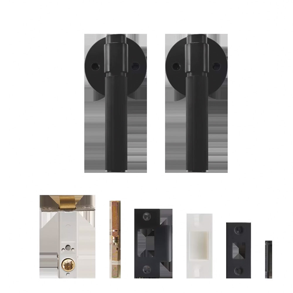 Dooroom US Standard for 2-1/8" Brass Privacy Passage Stripe Door Lock Set Gold Black Antique Bronze Optional Round Panel DOOROOM