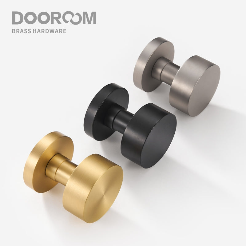 Dooroom Brass Door Lock Set Modern Brass Black Nickel Interior Bedroom Bathroom Double Wood Door Lever Set Dummy Handle Passage DOOROOM