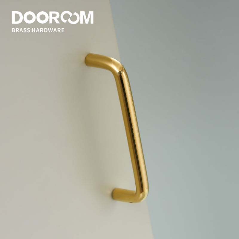 Dooroom Fashion Brass Shiny Gold Handles Simple Nordic Ins Cupboard Wardrobe Dresser Cabinet Door Drawer Furniture Pulls Knobs DOOROOM