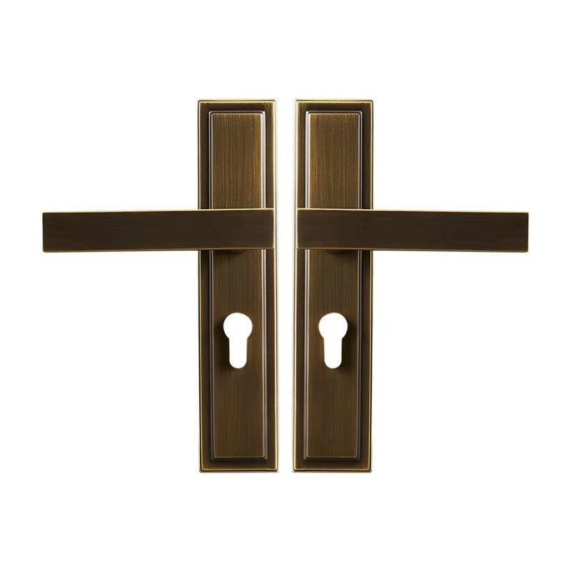 Dooroom Brass Door Lever Set Mute Italian American Interior Room Bedroom Bathroom  Double Open Wood Door Lock Dummy Handle Pull DOOROOM
