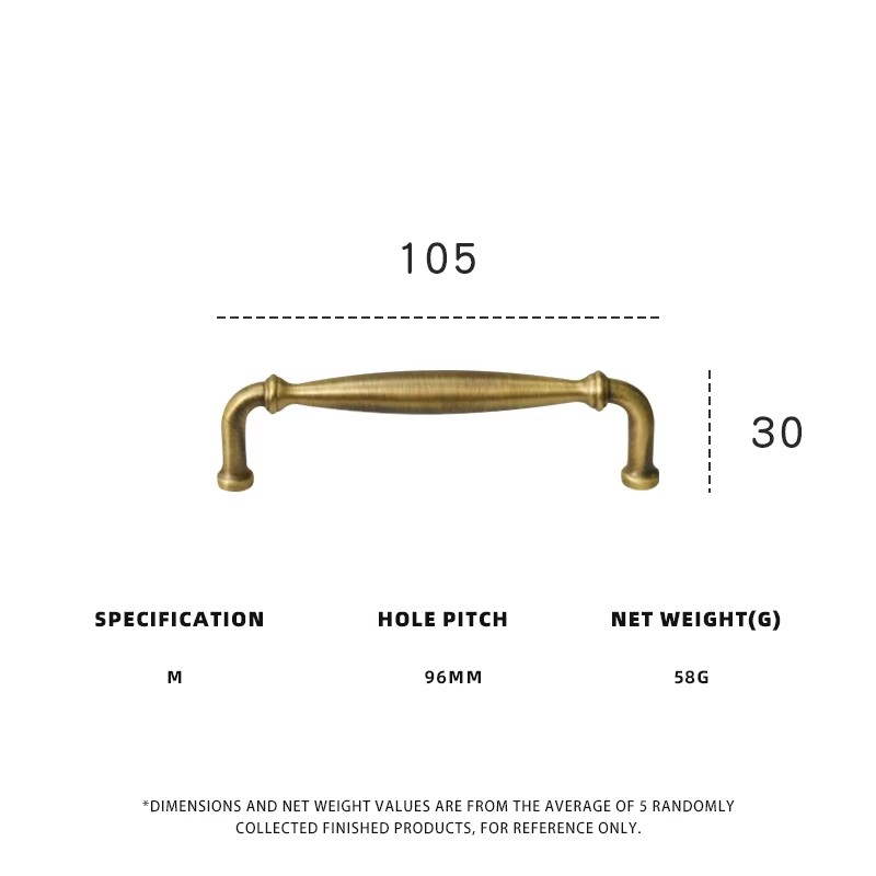 Dooroom Brass Furniture Handles Retro Antique Bronze Kitchen Cabinet Drawer Knob Modern Drawer Pull Handle Hardware Accessoires DOOROOM