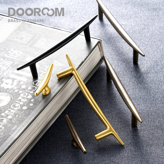 Dooroom Brass Handles Modern Nordic Fresh Long Pulls Cupboard Wardrobe Dresser Cabinet Drawer Cabinet Furniture Knobs Black Gold DOOROOM