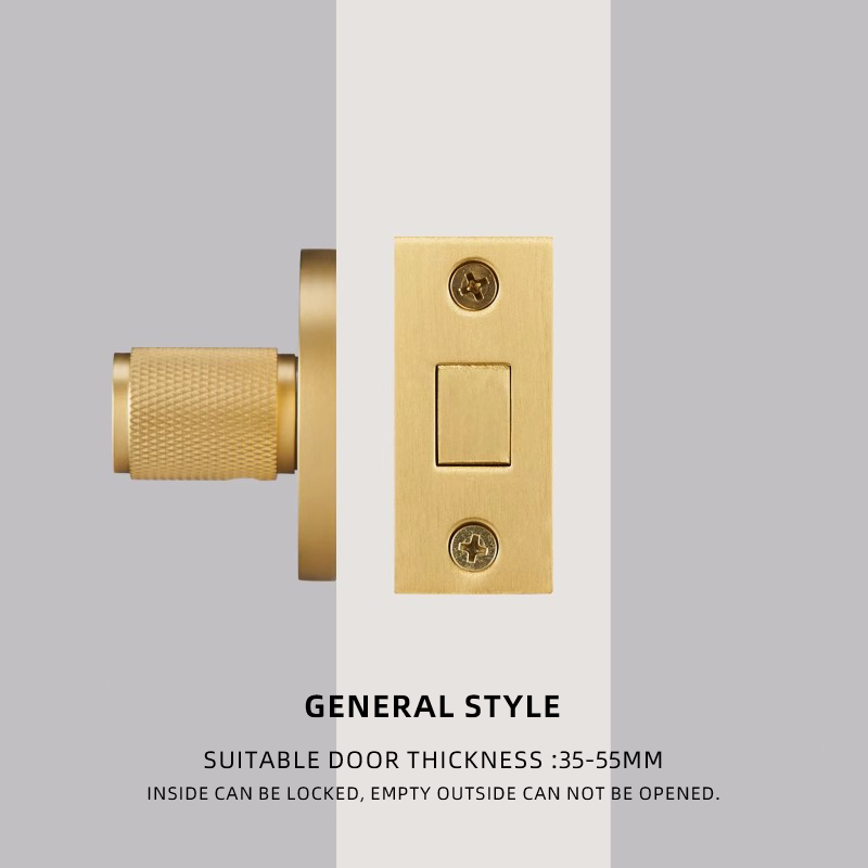 Dooroom Solid Brass Copper knob BK One Word Emergency Sliding Door Lock Copper Wire Black Bathroom Sliding Door Lock Copper DOOROOM