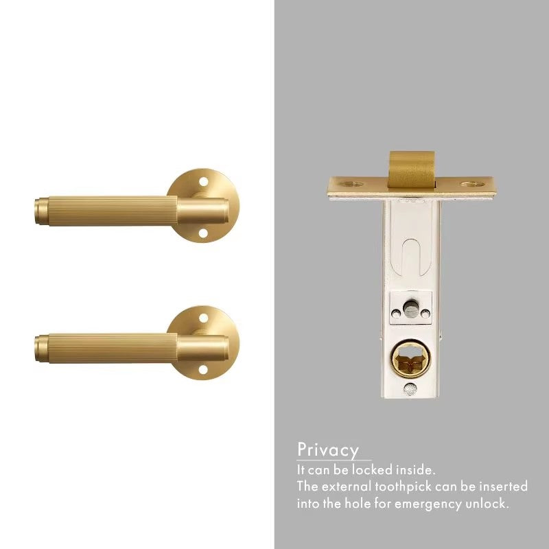 Dooroom Brass Door Lever Set Interior Bedroom Bathroom Dummy lock Set Privacy Passage Locks Tubular Latch linear Thumb Turn DOOROOM