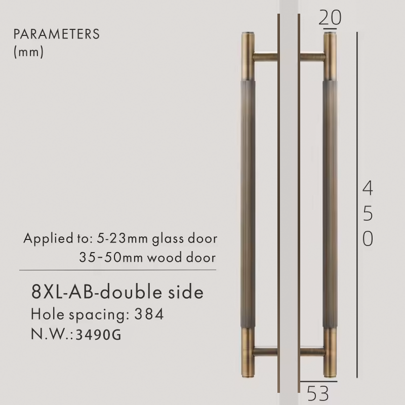 Dooroom Brass Straight Grain With Base PlateDoor Handles Double Door Wood Door Shower Room Black Antique Brass Pulls DOOROOM