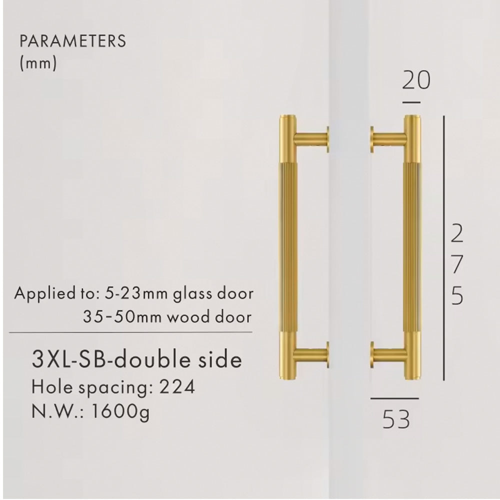 Dooroom Brass Double Single Sided Linear Striped Pull Bar Wood Gate Furniture Handle Door Handle Matt Gold Black Handle DOOROOM