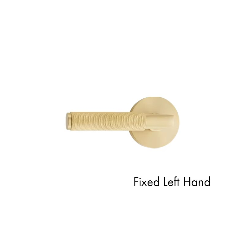Dooroom US Standard For 2-1/8" Hole Brass Knurled Lever Privacy Door Lock Passage Set  Round Rose 65mm Dummy Closet Handle DOOROOM