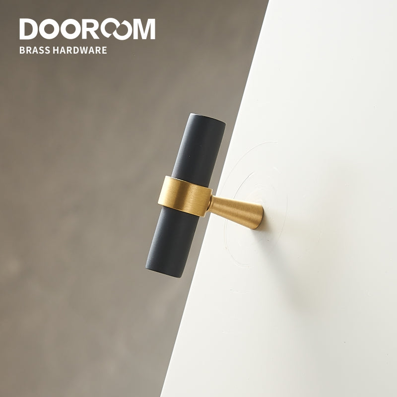 Dooroom Minimalist Furniture Handles Brass Black Walnut Original Nordic Cupboard Wardrobe Dresser Shoe Box Drawer Cabinet Knobs DOOROOM