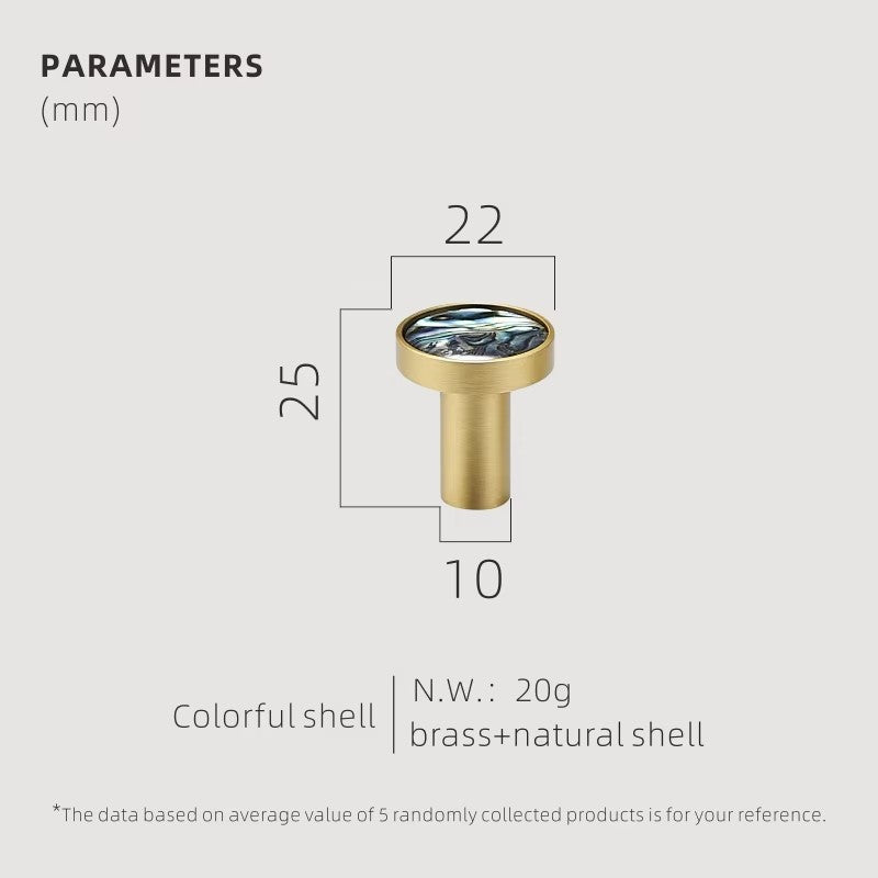 Dooroom Brass Furniture Handles Shell Simple Nordic Pastoral Wardrobe Dresser Knobs Cupboard Cabinet Drawer Round Colorful Pulls DOOROOM