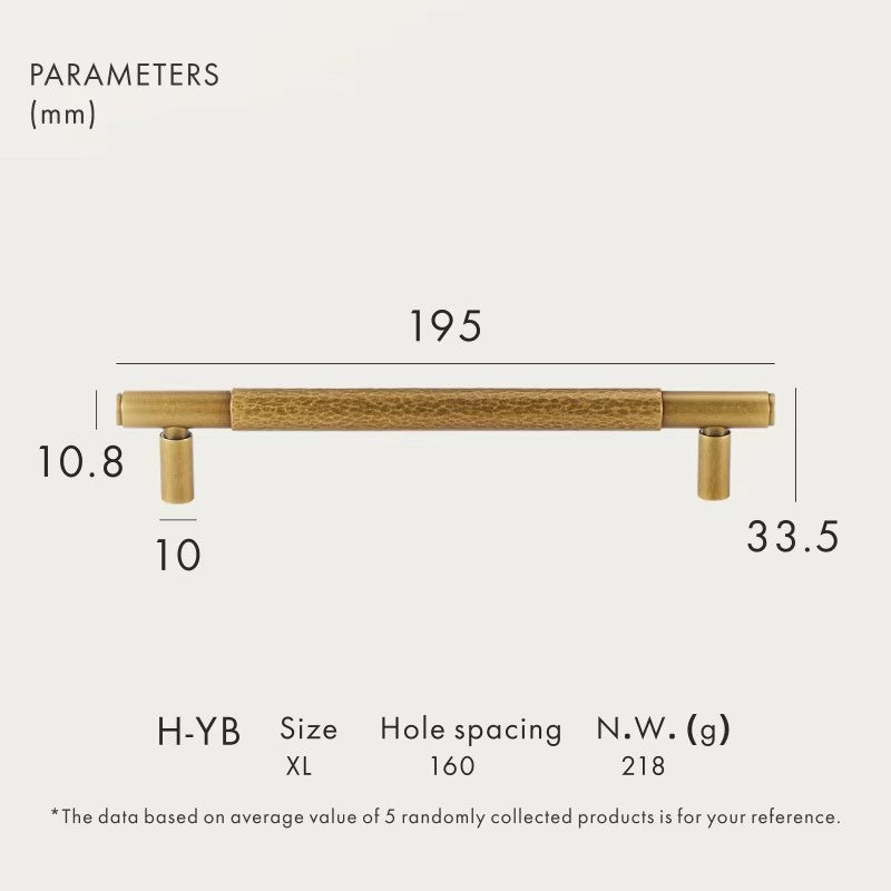 Dooroom Brass Furniture Handles Modern Hammered Yellow Bronze Cupboard Wardrobe Dresser Shoe Box Drawer Cabinet Knobs T-Bar DOOROOM