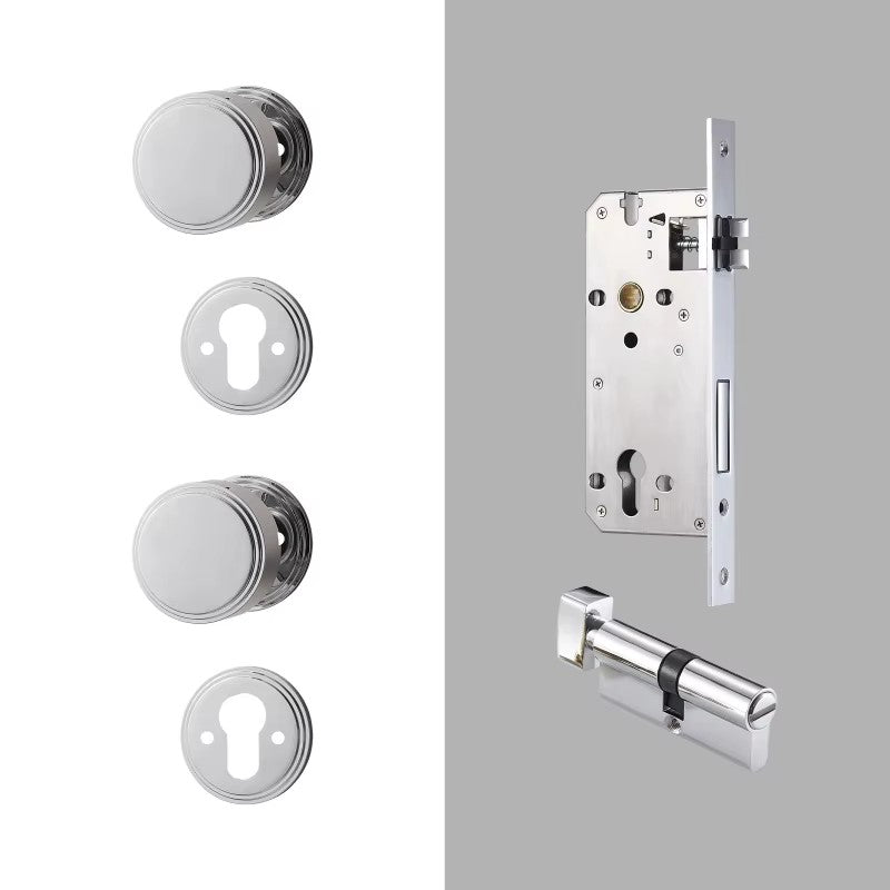 Dooroom Brass Door Lock Set PVD Shiny Gold Bright Chrome Interior Bedroom Bathroom Double Wood Door Lever Dummy Passage Privacy DOOROOM