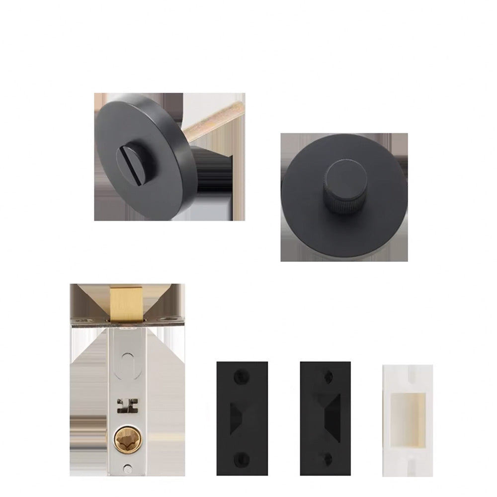 Dooroom US Standard for 2-1/8" Brass Privacy Passage Stripe Door Lock Set Gold Black Antique Bronze Optional Round Panel DOOROOM