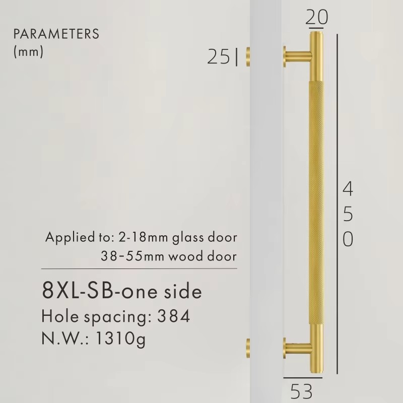 Dooroom Brass Knurled Door Handles Double Door Wood Door Shower Room Single Side Double Side Matt Gold Black Pulls DOOROOM
