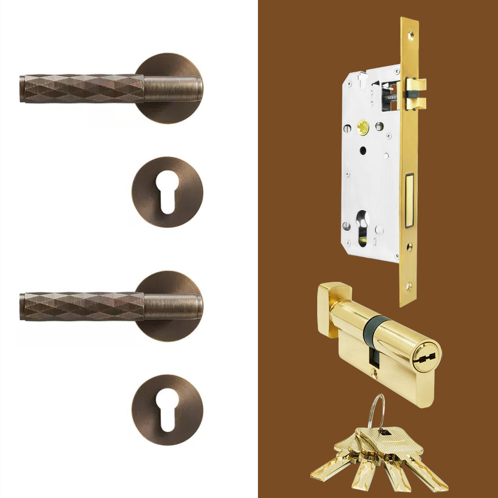 Dooroom Brass Silent Split Door Lock Bedroom Interior Anti-theft Mechanical Lock Security Mute Bathroom Door Handle Locks DOOROOM