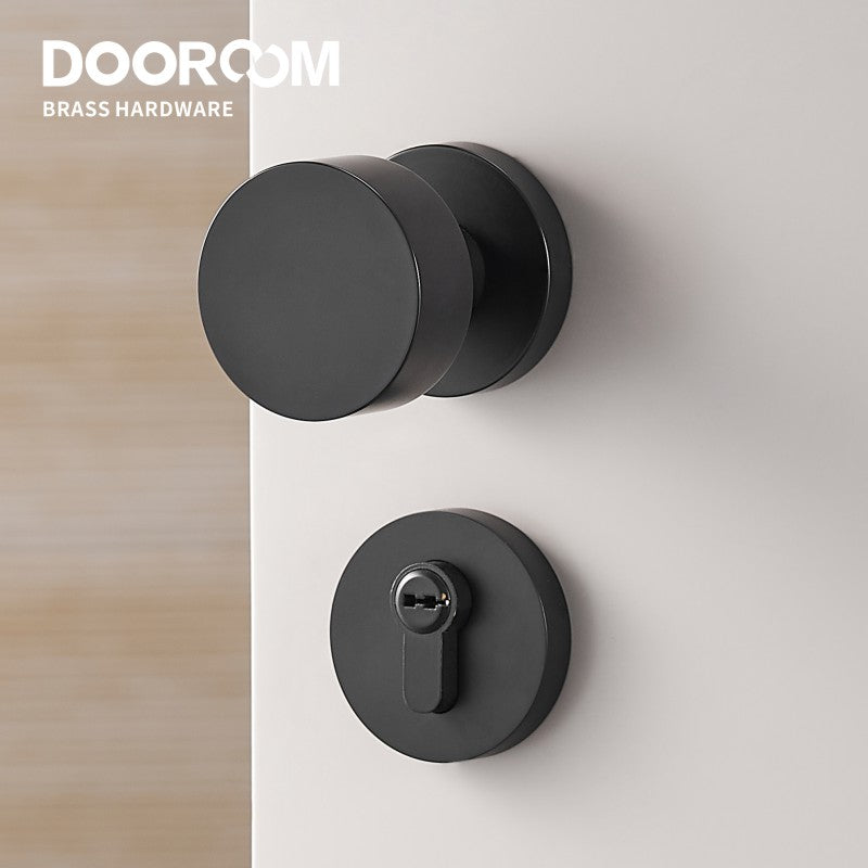 Dooroom Brass Door Lock Set Modern Brass Black Nickel Interior Bedroom Bathroom Double Wood Door Lever Set Dummy Handle Passage DOOROOM