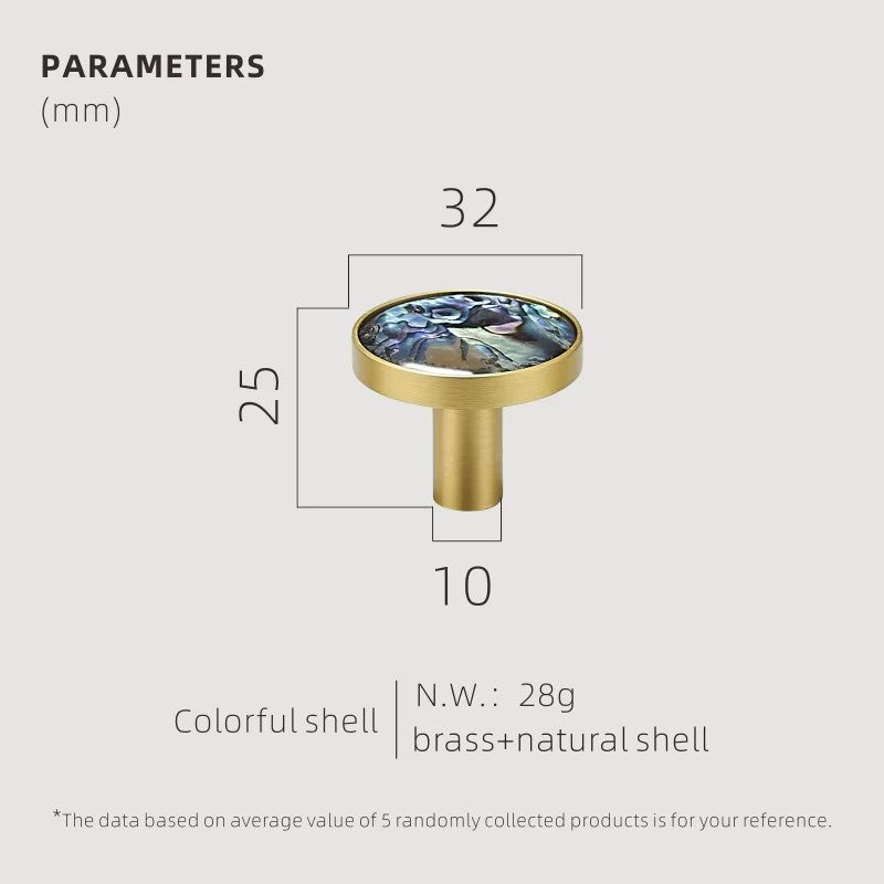 Dooroom Brass Furniture Handles Shell Simple Nordic Pastoral Wardrobe Dresser Knobs Cupboard Cabinet Drawer Round Colorful Pulls DOOROOM
