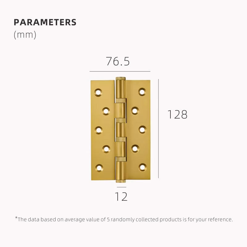 Dooroom Brass Knurled Door Hinges Free Slot Smoothly Thickening Mute Door Hinges 4 Inch 5 Inch DOOROOM