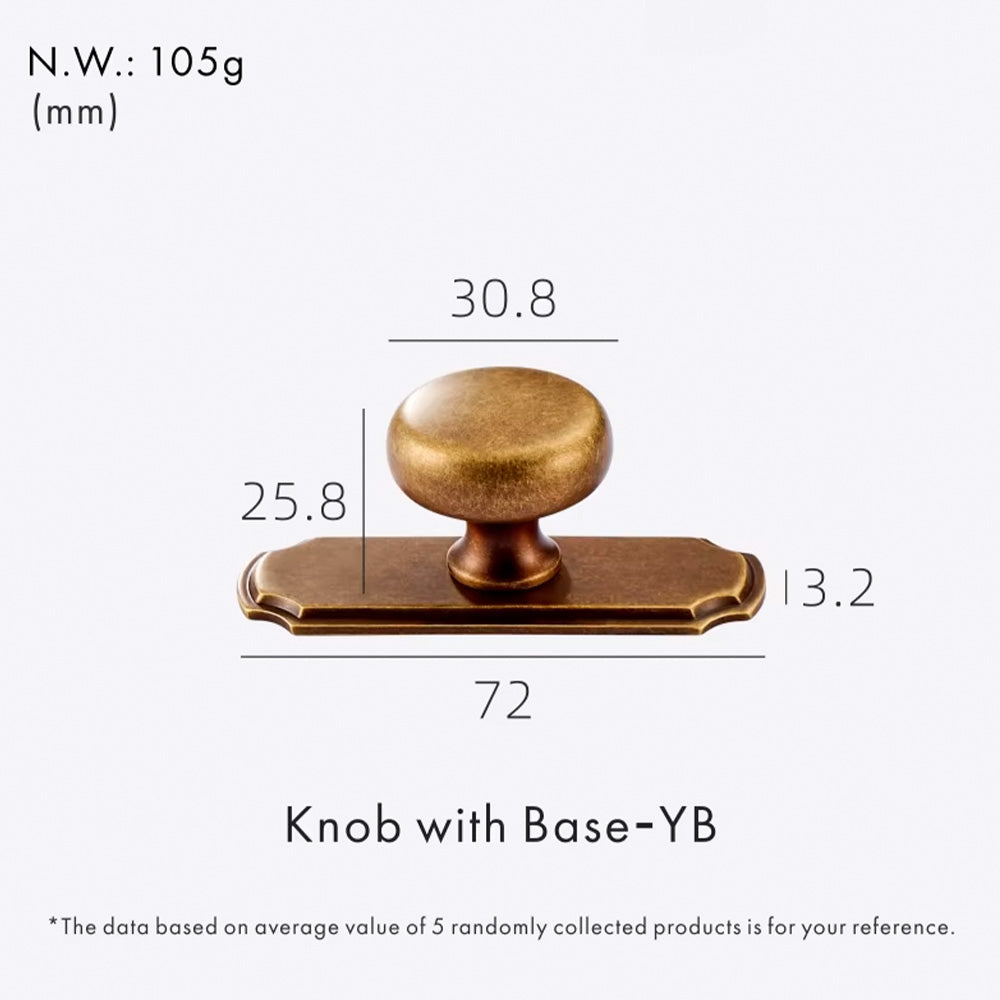 Dooroom Brass Furniture Handles Matt Nickel Yellow Bronze Pulls With Base Cupboard Wardrobe Dresser Shoe Box Drawer Cabinet Knob DOOROOM