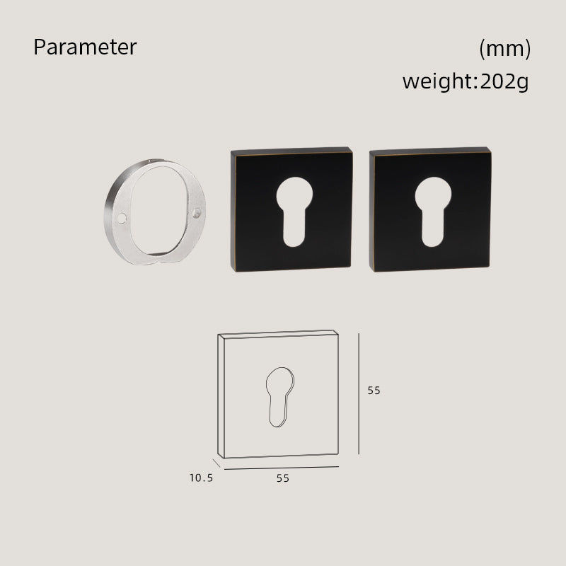 Dooroom Brass Door Handle Accessories Euro Cylinder Escutcheon square Matt Brass Antique Bronze Black DOOROOM