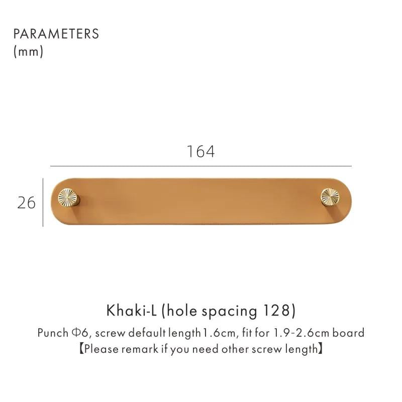 Dooroom Brass Furniture Handles Red Cow Leather Nordic DOOROOM