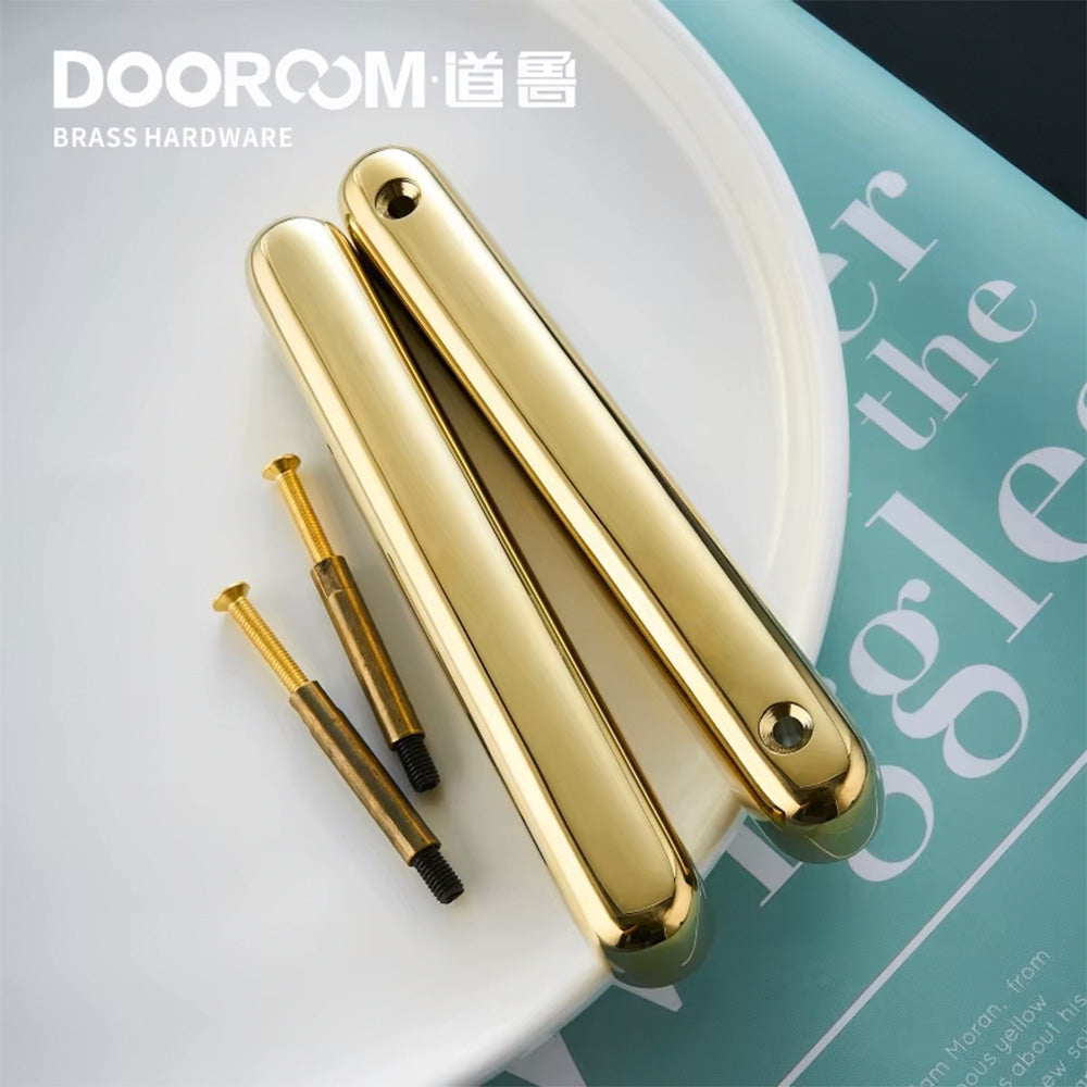 Dooroom Brass Sliding Door Lock Set Handles Gold PVD Black Interior Living Room Bathroom Balcony Kitchen DOOROOM