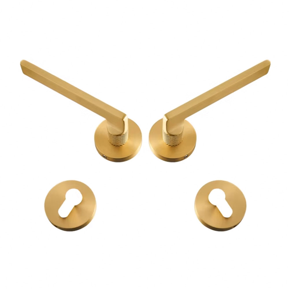 Dooroom Brass Door Lever Mute Black Gold Interior Bedroom Bathroom Wood Door Lock Set Dummy Handle Knob DOOROOM