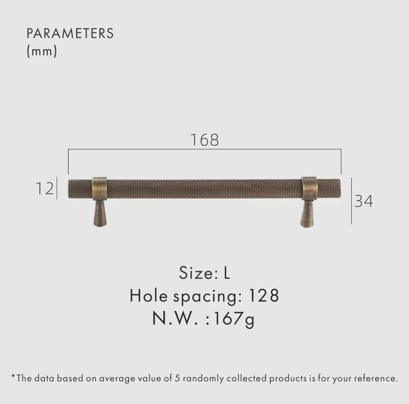 Dooroom Brass Knurled Furniture Handles Antique Brass Cupboard Wardrobe Dresser Shoe Box Drawer Cabinet T-bar Pulls DOOROOM