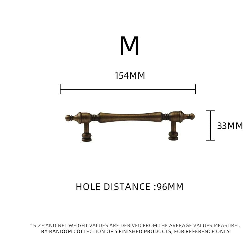 Dooroom Brass Furniture Handles Retro Antique Bronze Senior Solid Drawer Knob Kitchen Cabinet Drawer Wardrobe Hardware Handle DOOROOM