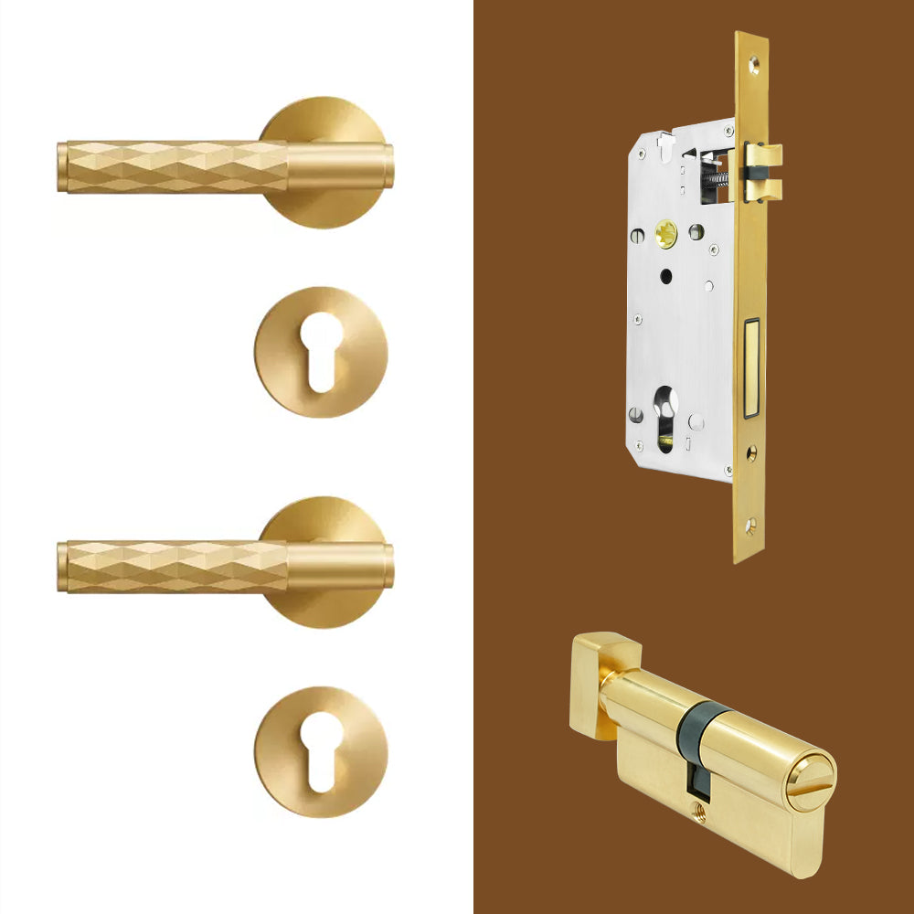 Dooroom Brass Silent Split Door Lock Bedroom Interior Anti-theft Mechanical Lock Security Mute Bathroom Door Handle Locks DOOROOM