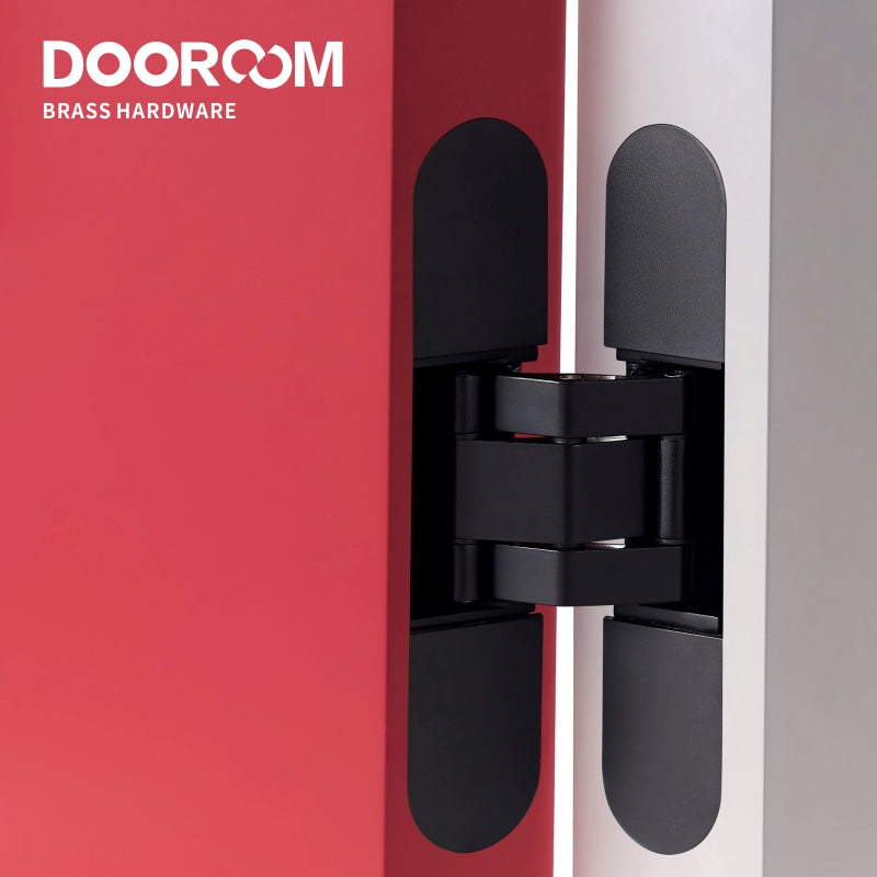 Dooroom Brass Invisible Door Hinge Hidden Solid Wood Door Folding Door Hidden Cross 3D Hinges Gold Black Bright Chrome Hardware DOOROOM