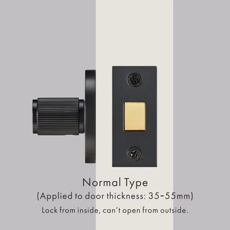 Dooroom Brass Linear Stripe Hidden Door Lock Set Living Room Bathroom Thumb Turn Matt Black Brushed Brass Open In Emergency DOOROOM