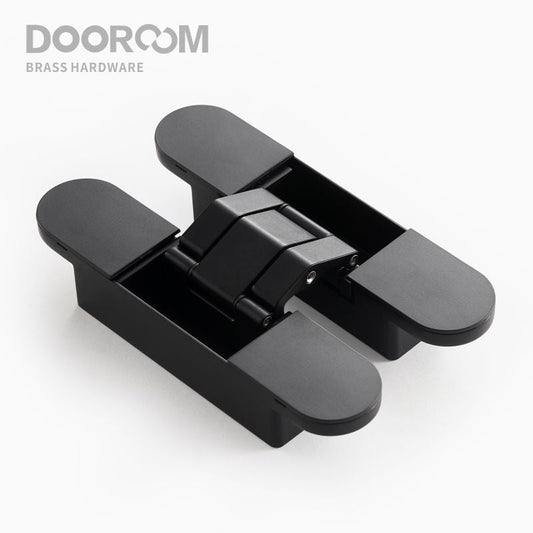 Dooroom Brass Invisible Door Hinge Hidden Solid Wood Door Folding Door Hidden Cross 3D Hinges Gold Black Bright Chrome Hardware DOOROOM
