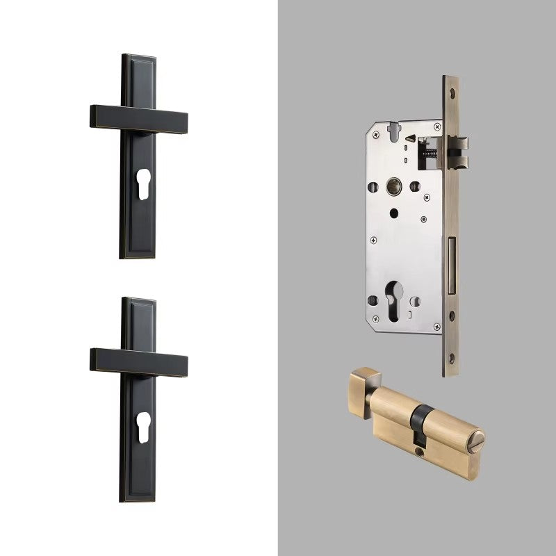 Dooroom Brass Door Lever Set Mute Italian American Interior Room Bedroom Bathroom  Double Open Wood Door Lock Dummy Handle Pull DOOROOM