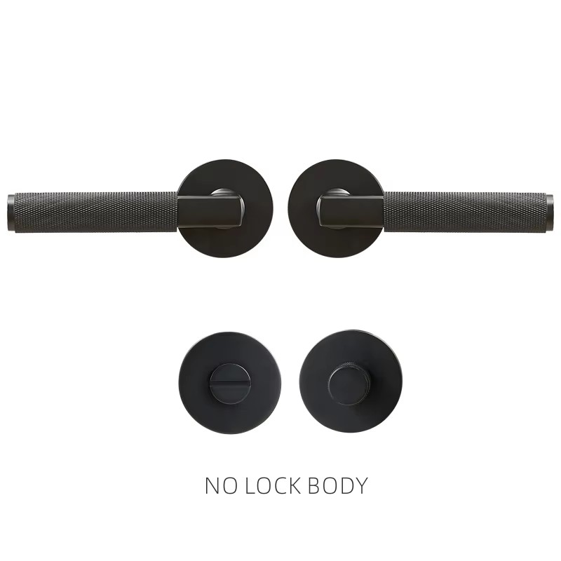 Dooroom thumbturn Knurled Brass Door Lock Set Modern Interior Bedroom Bathroom Wood Door Lever Set Dummy Privacy Passage Lock DOOROOM